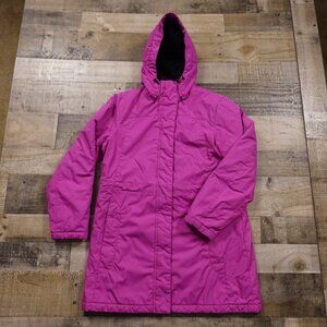 L.L. Bean Magenta Hooded Parka Women's Small‎ Winter Coat Quilted & Fleece Lined